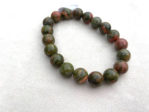 Handmade Natural Unakite Stone Bracelet